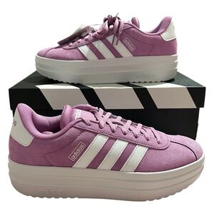 Adidas Women's VL Court Bold Purple Suede Lifestyle Shoe Platform Sneakers 7.5